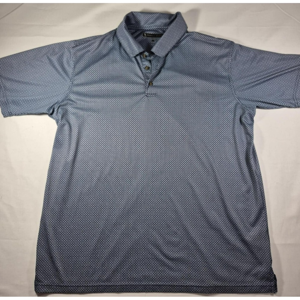 Pebble Beach men's blue check patterned golf polo XL